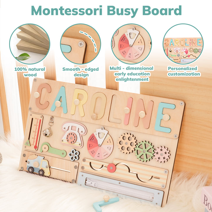 Personalized Montessori Busy Board for Kids