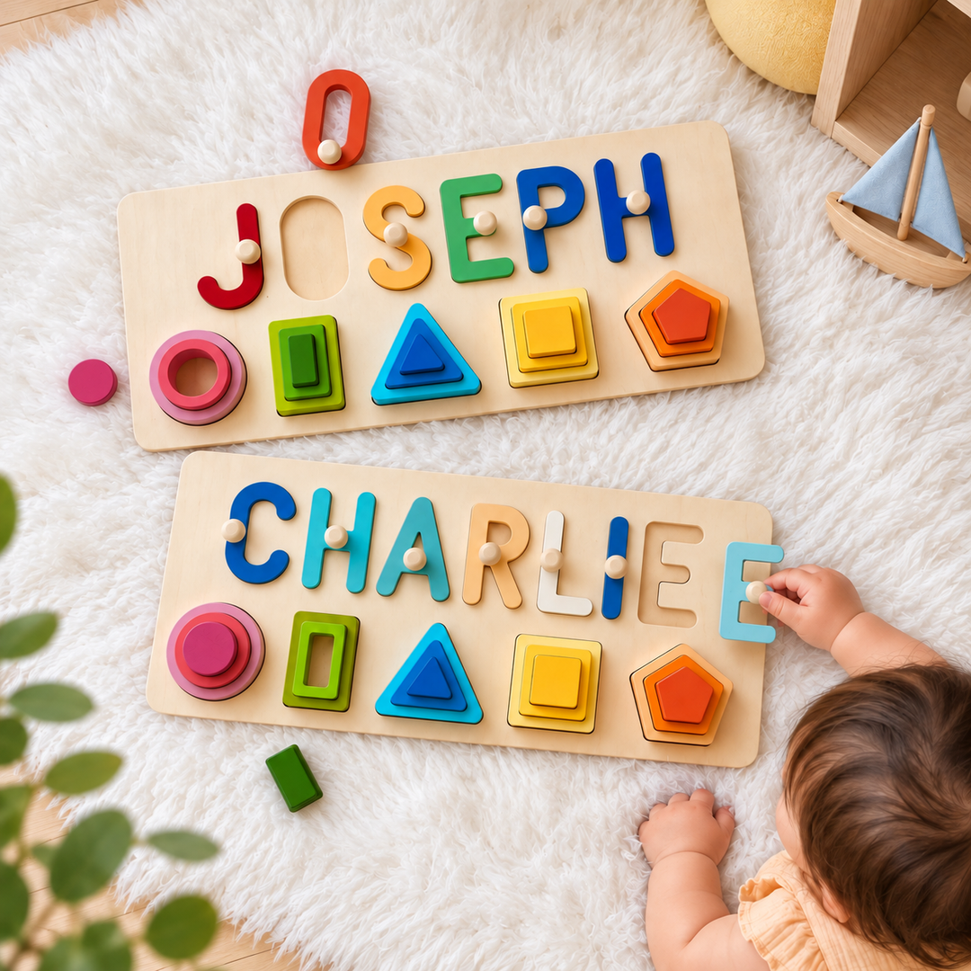 Personalized Wooden Baby Name Stacking Toy Woodemon