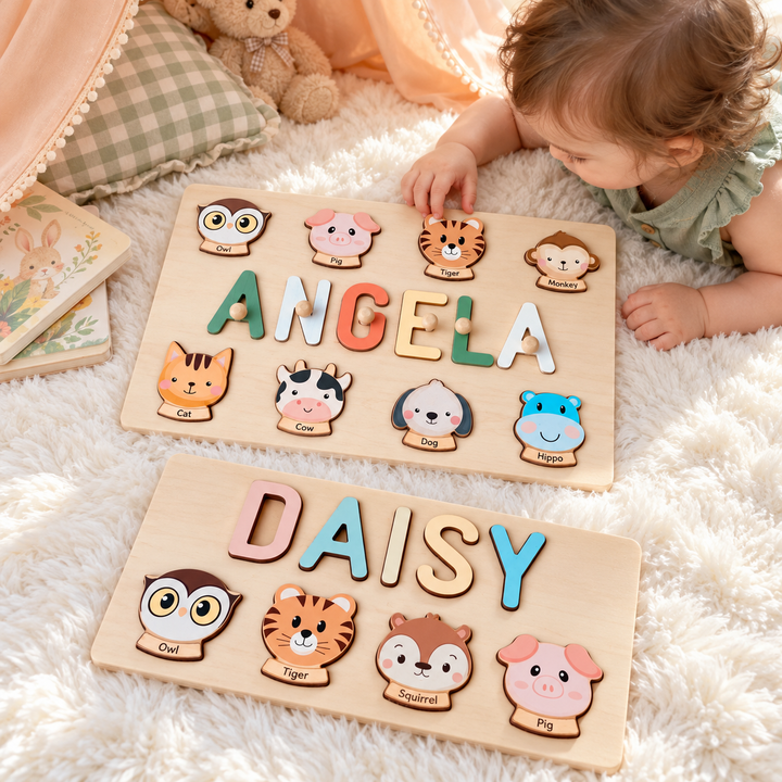 Personalized Wooden Baby Name Puzzle-Element With Name woodemon