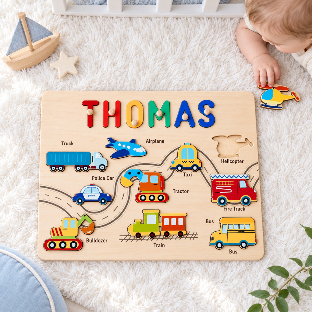 Personalized Traffic Name Puzzle woodemon