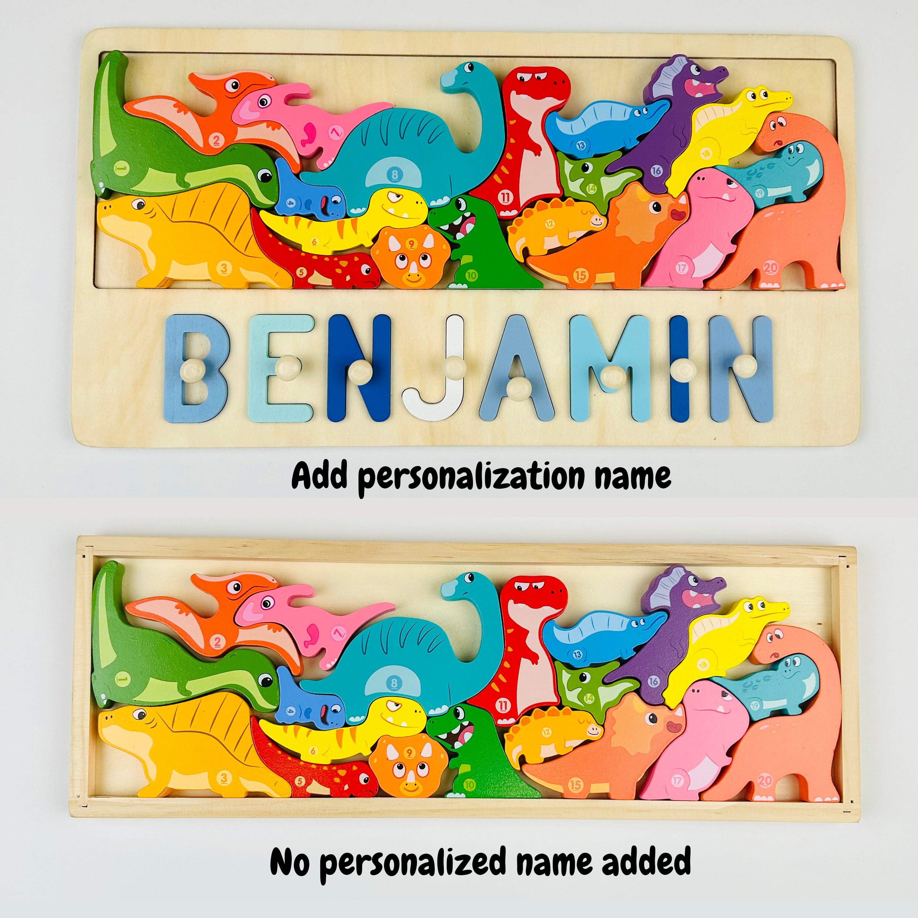 Personalized Wooden Stacking Matching Puzzle With Customized Name