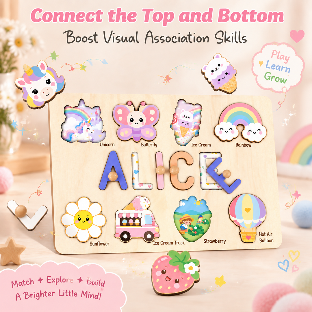 Personalized Wooden Name Puzzle Gift for Kids woodemon