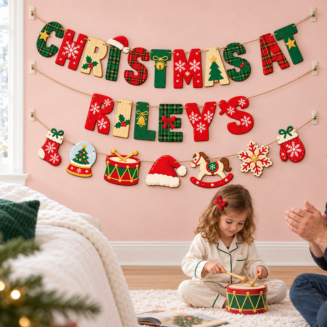 Personalized Wooden Christmas Name Banner Woodemon