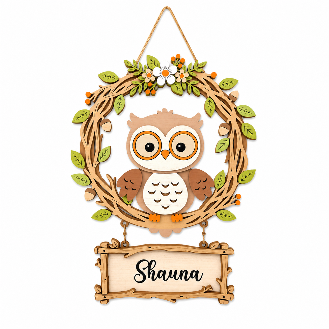 Personalized Owl Nursery Name Sign
