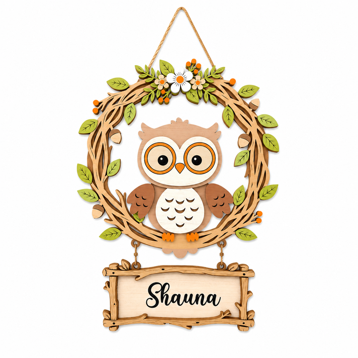 Personalized Owl Nursery Name Sign