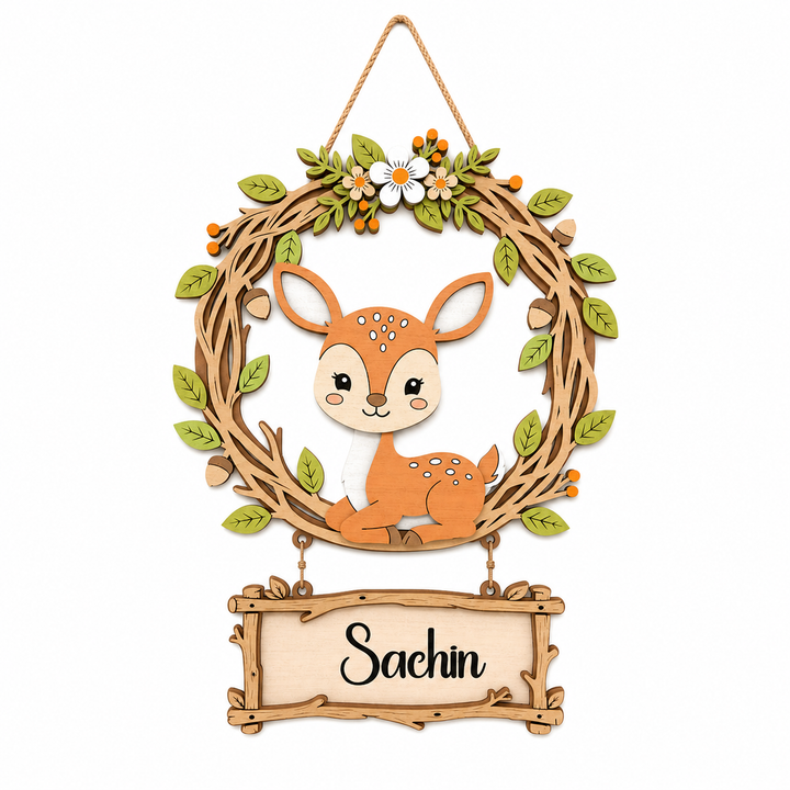 Personalized Deer Nursery Name Sign