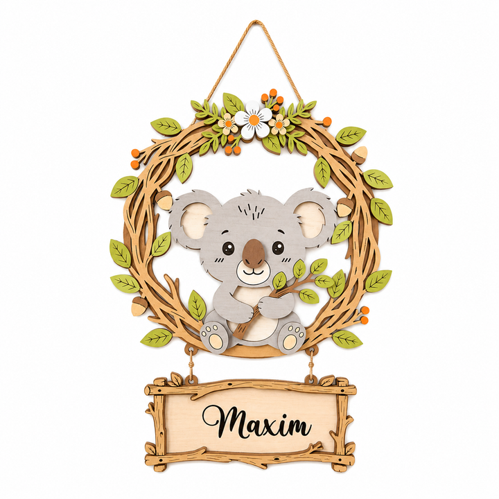 Personalized Koala Nursery Name Sign