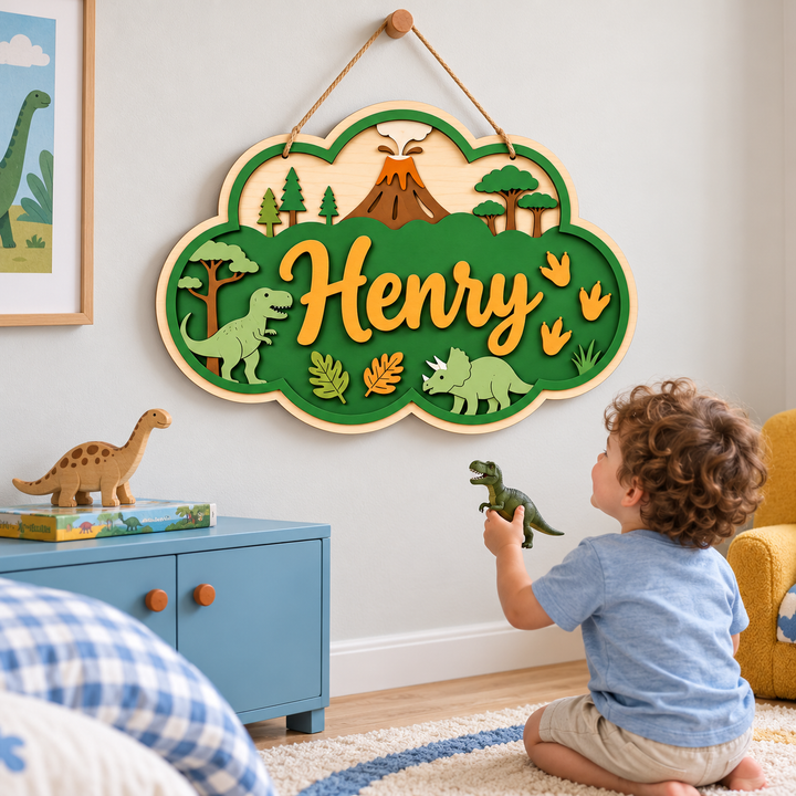 Personalized Kids Name Sign for Door & Wall Woodemon