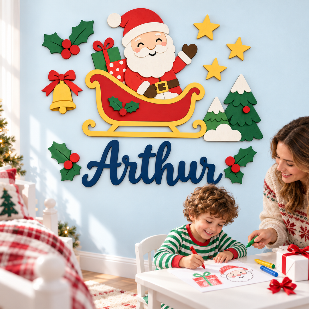 Personalized Christmas Nursery Name Sign Woodemon