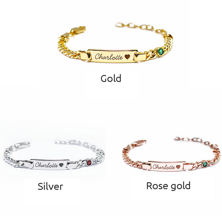 Baby Name and Birthstone Bracelet Color Options