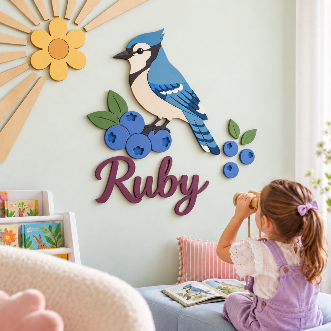 Personalized Wooden Nursery Name Sign – Cute Animal Themes Woodemon