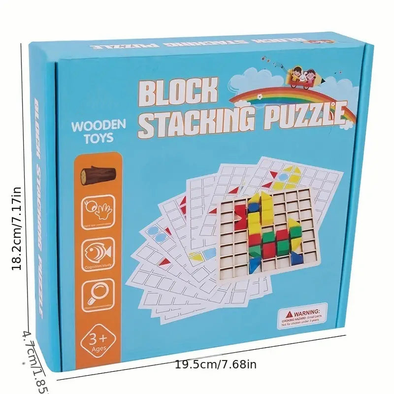 Wooden Creative Splicing Building Blocks Puzzle