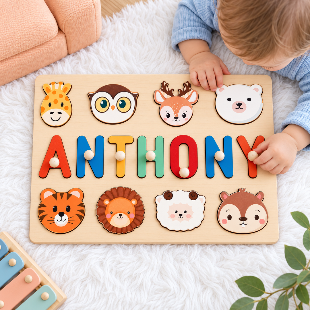 Personalized Wooden Name Puzzle Gift for Kids woodemon