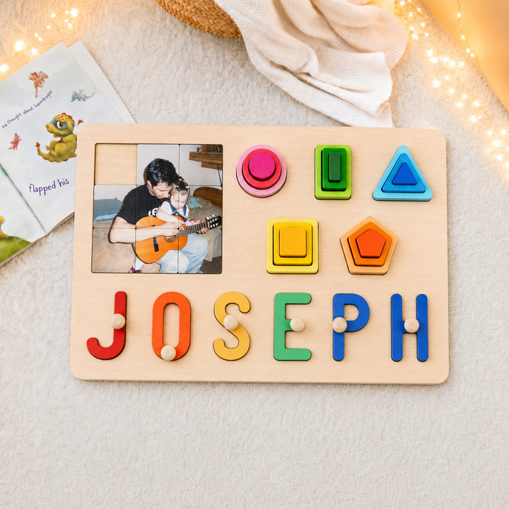 Personalized Photo & Name Stacking Puzzle Woodemon