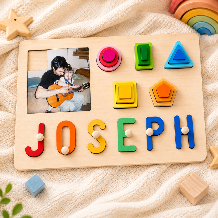 Personalized Photo & Name Stacking Puzzle Woodemon