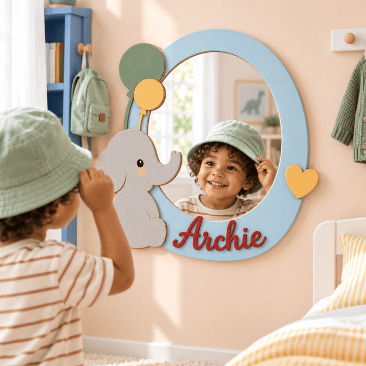 Personalized Animal Nursery Mirror for Baby Woodemon