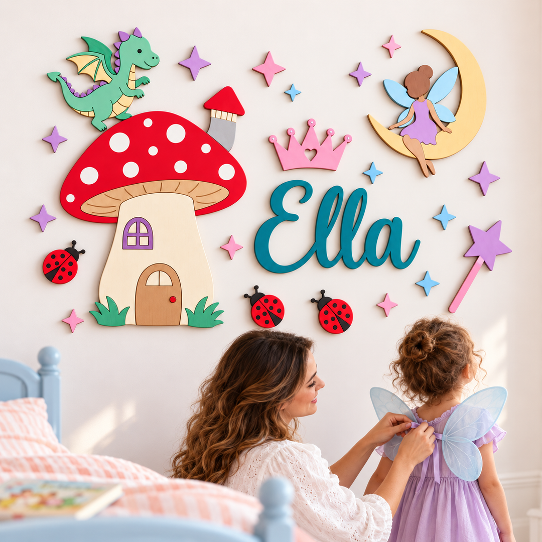 Personalized Wooden Nursery Name Sign – Cute Animal Themes Woodemon