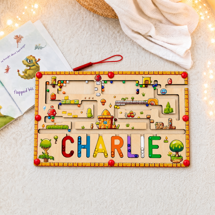 Personalized Wooden Magnetic Maze With Baby Name