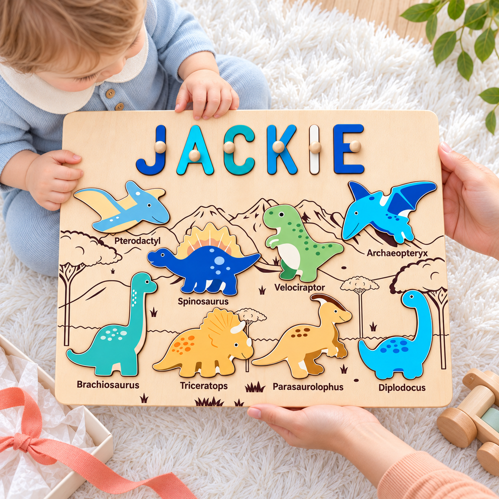 Personalized Dinosaur Name Puzzle woodemon