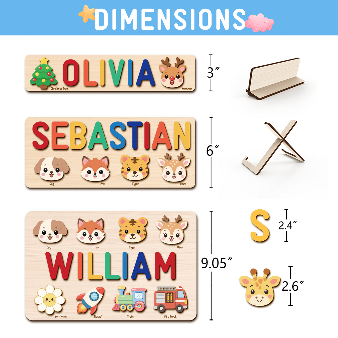 Personalized Wooden Name Puzzle Gift for Kids woodemon