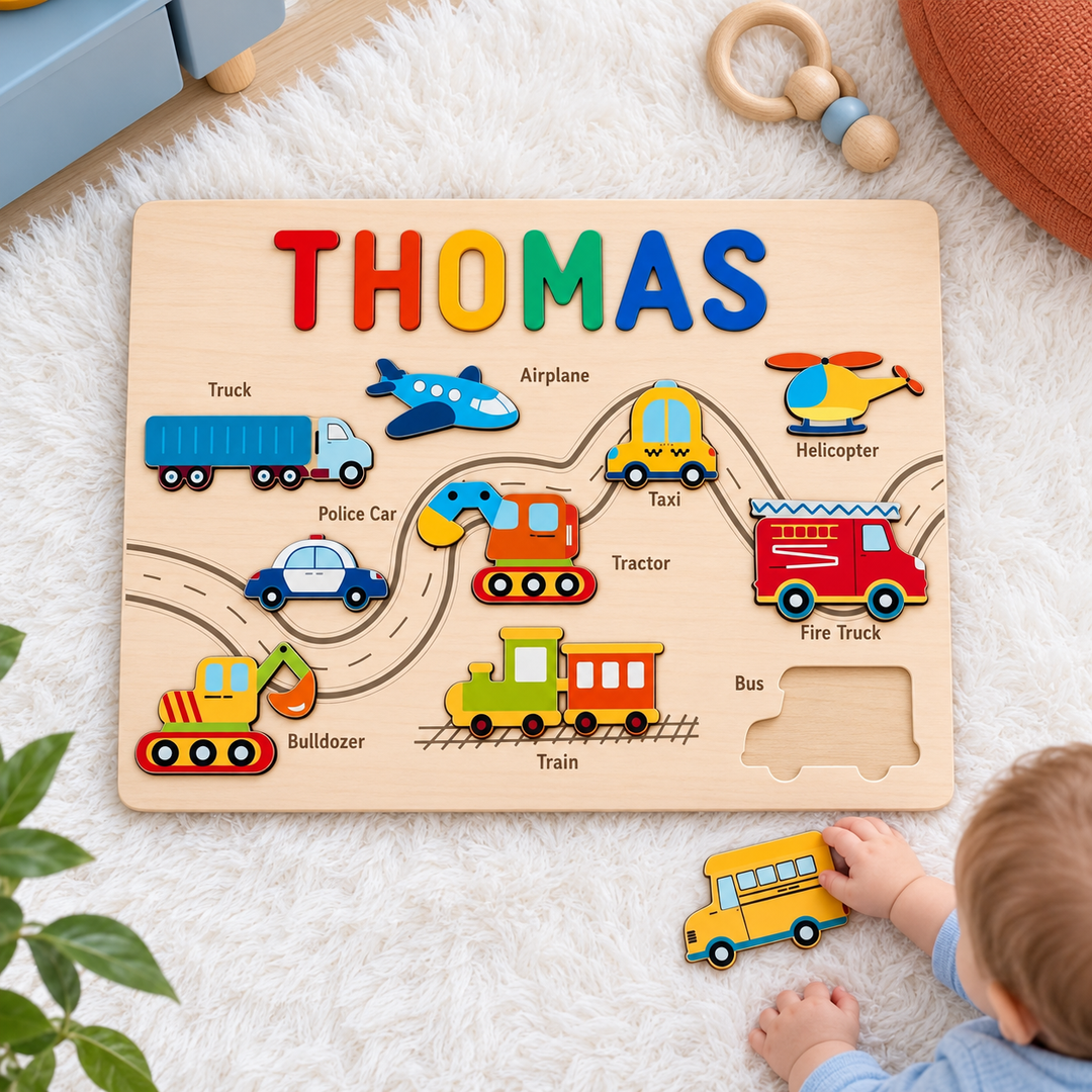 Personalized Traffic Name Puzzle woodemon