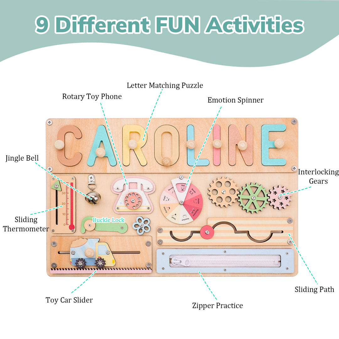 Personalized Montessori Busy Board for Kids