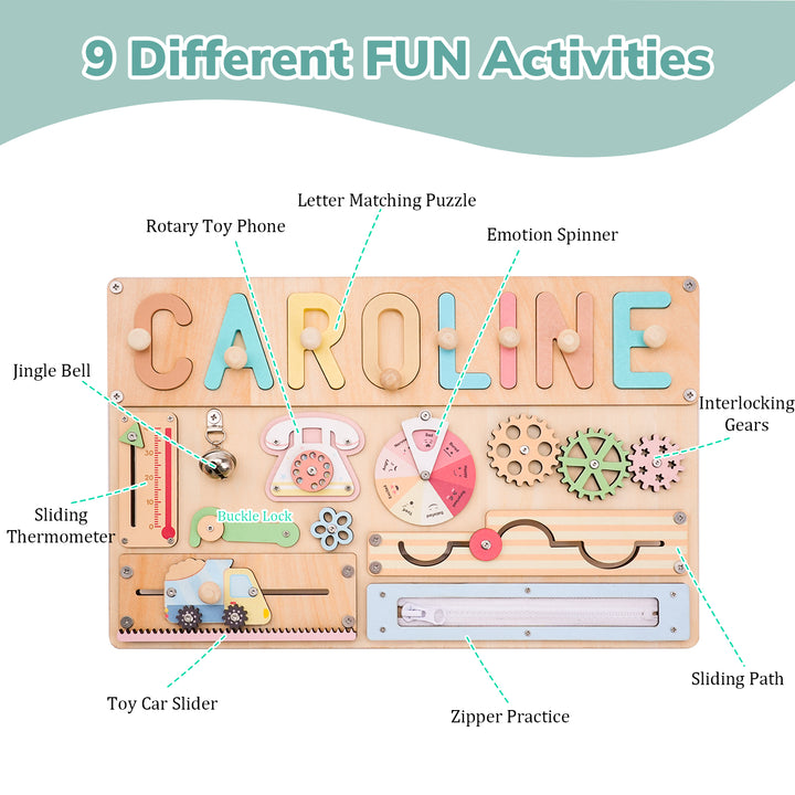 Personalized Montessori Busy Board for Kids
