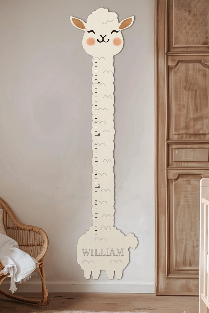 Personalized Wooden Llama Growth Chart Ruler