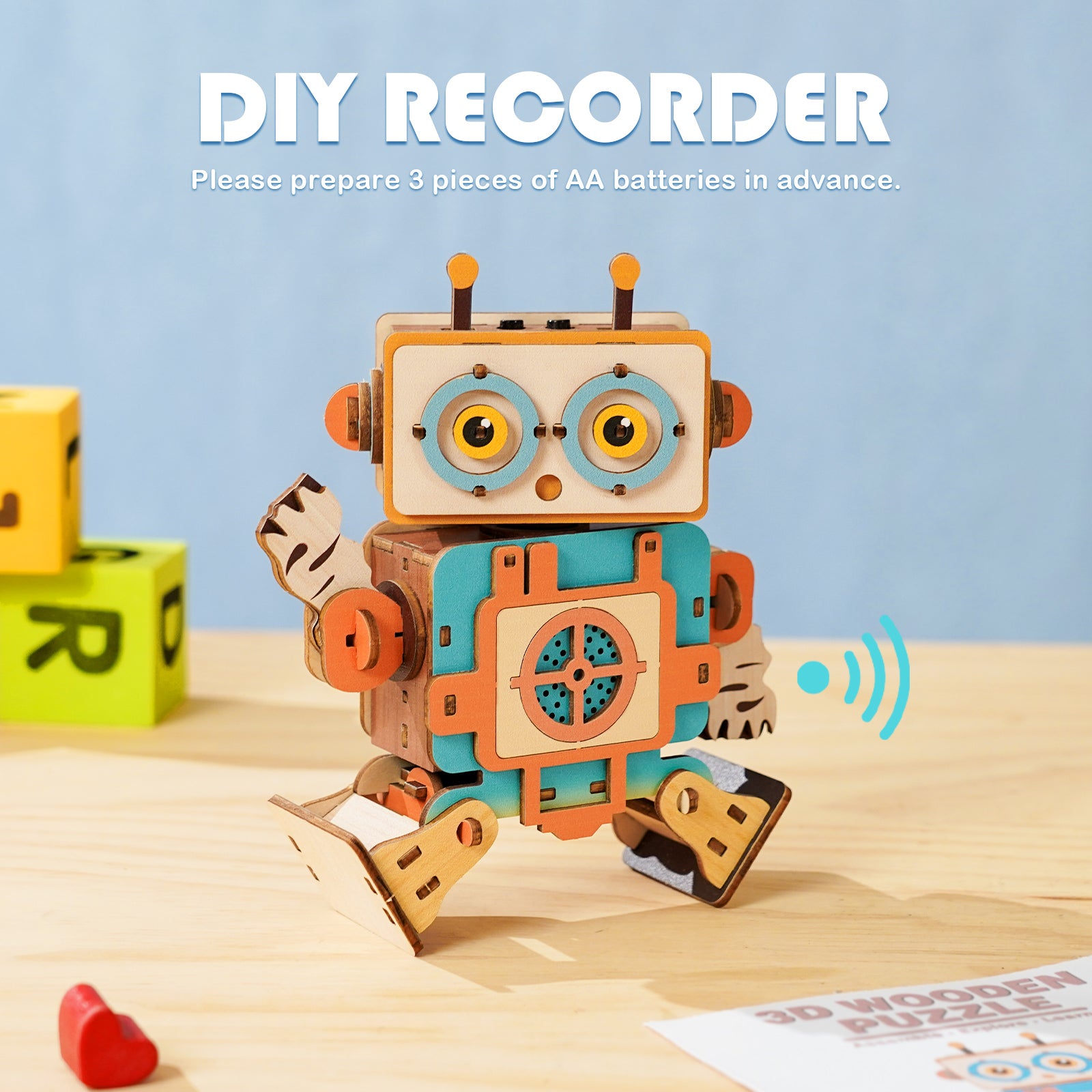 Grunt Robot – 3D DIY Wooden Puzzle Recorder – Woodemon