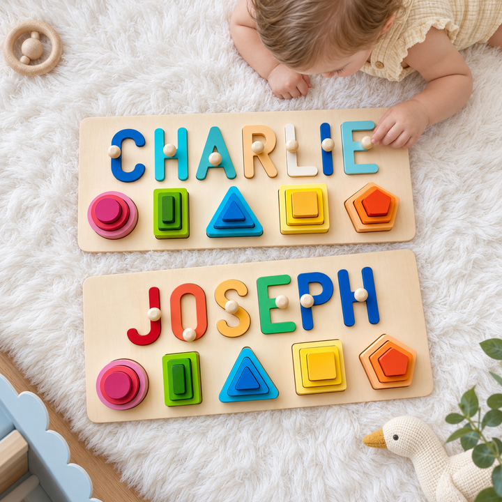 Personalized Wooden Baby Name Stacking Toy Woodemon