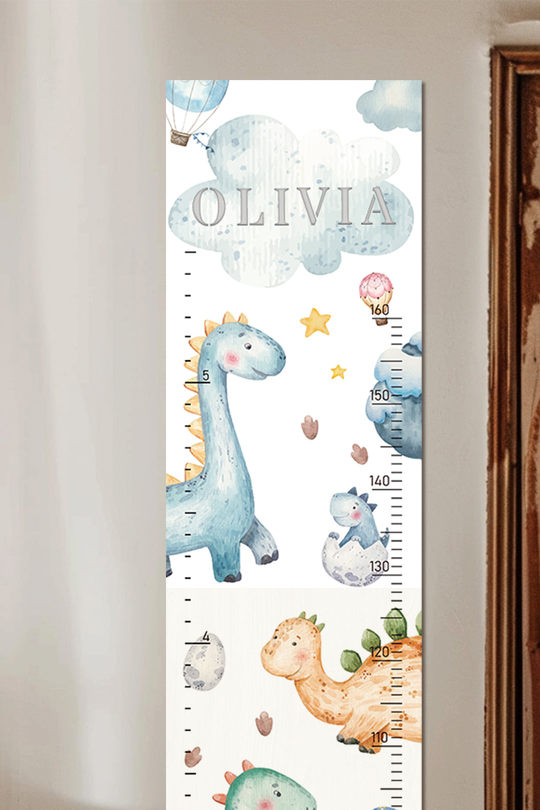 Personalized Wooden Dinosaur Growth Chart Height Ruler