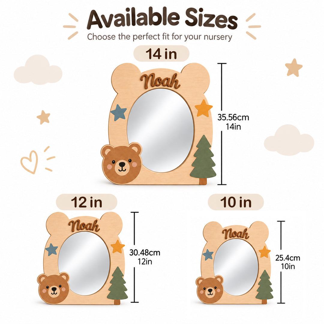 Personalized Animal Nursery Mirror for Baby Woodemon