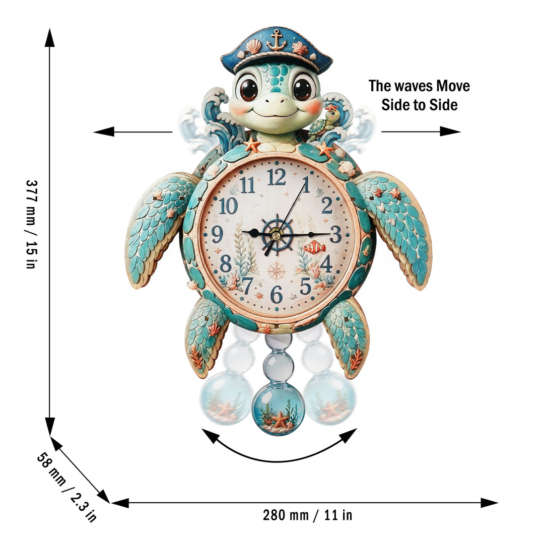 Turtle Wooden Clock DIY 3D Puzzle for Kids Animal Learning Clock Woodemon