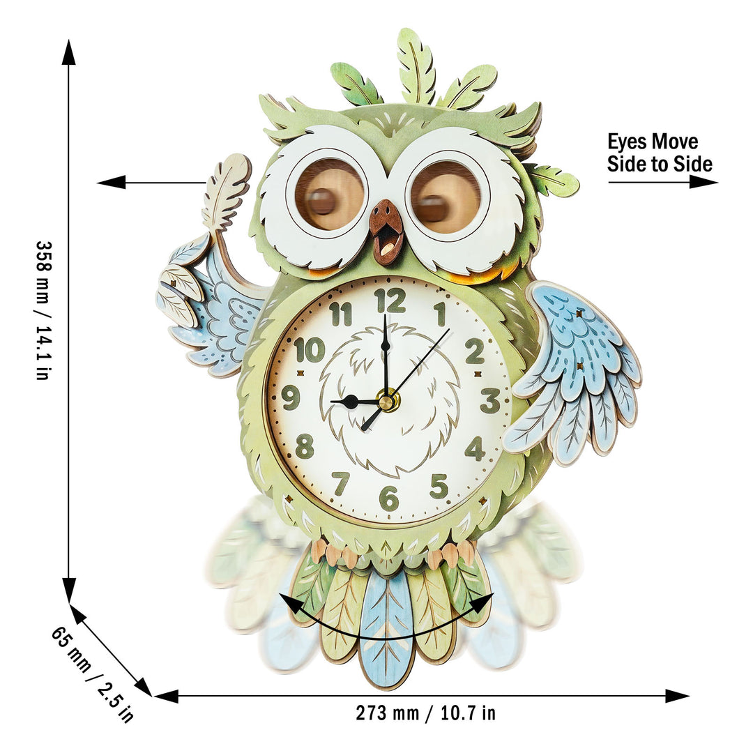 Owl Wooden Clock DIY 3D Puzzle for Kids Animal Learning Clock Woodemon