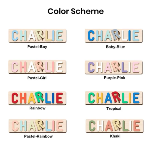 Personalized Montessori Ocean Sliding Name Puzzle Woodemon