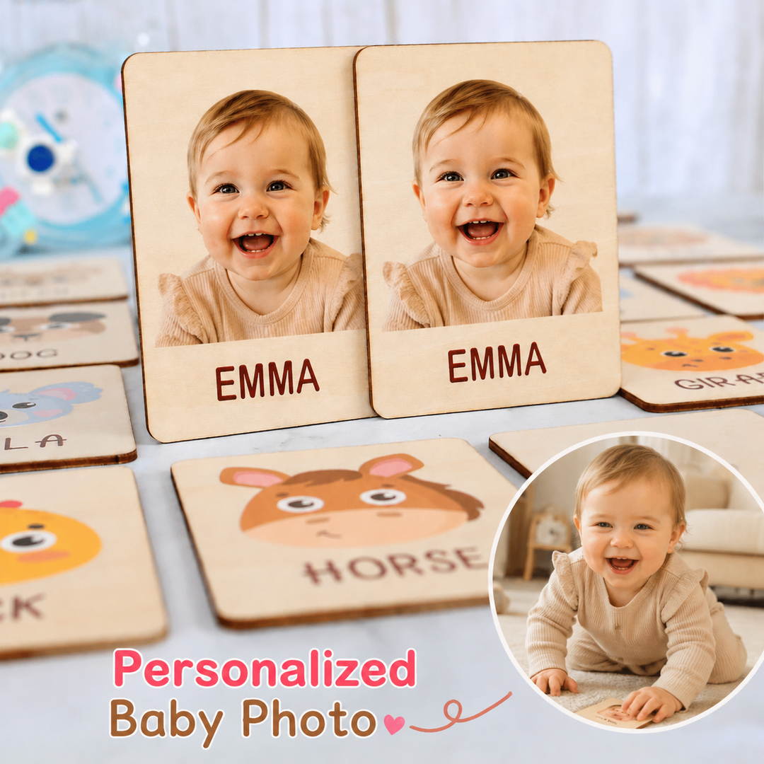 Personalized Wooden Animal Memory Matching Game for Kids Woodemon