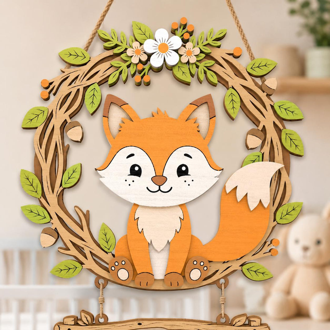 Personalized Fox Nursery Name Sign