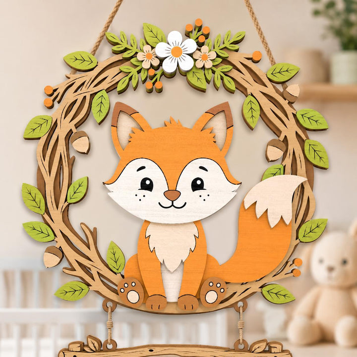 Personalized Fox Nursery Name Sign