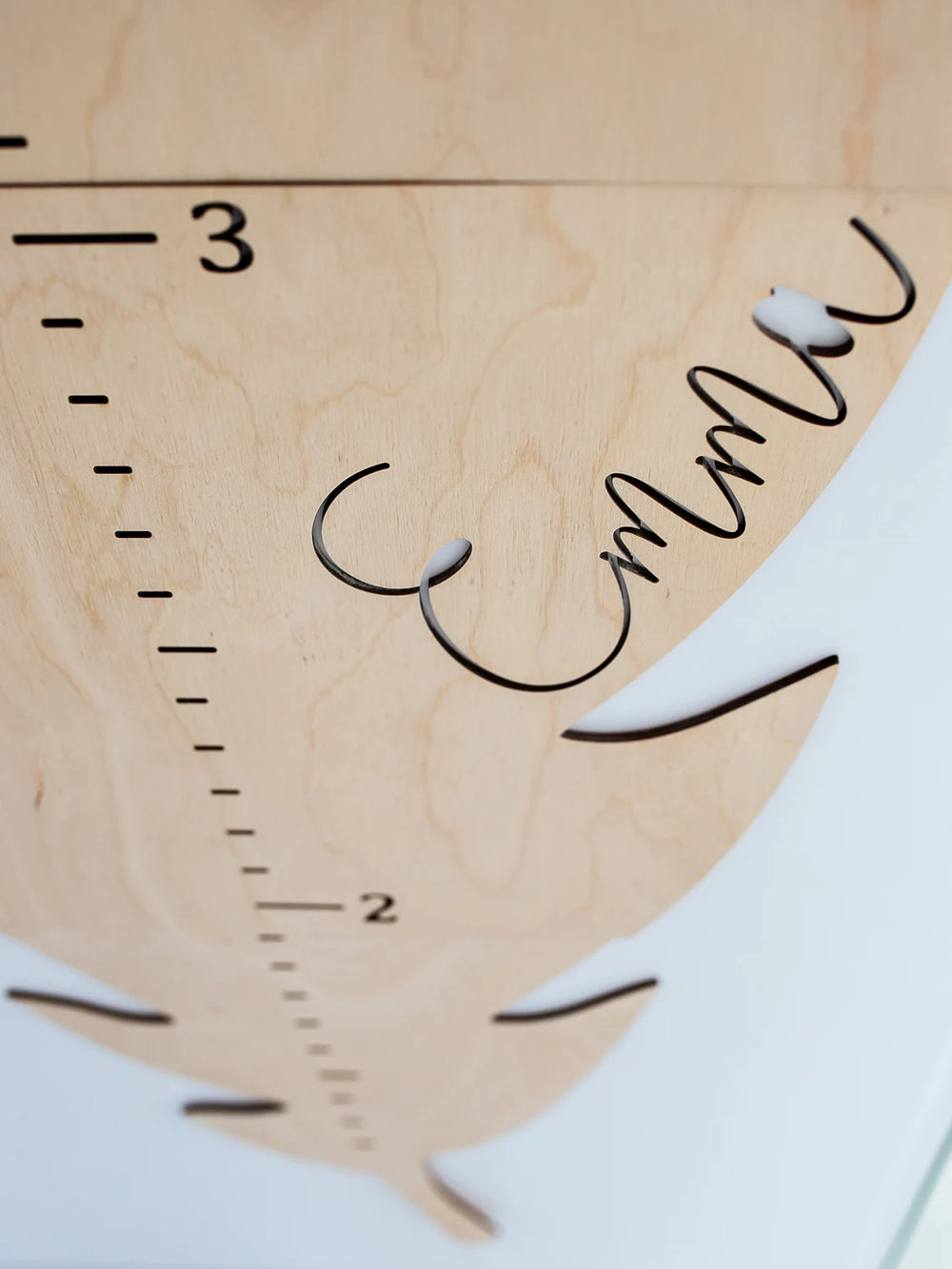 Personalized Wooden Leaf Growth Height Chart Ruler- Name Custom
