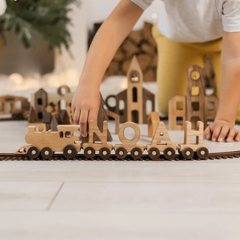 Personalized Wooden Train With Kids Name