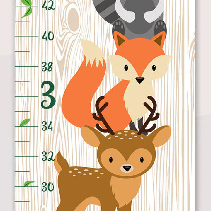 Personalized Cute Animals Hanging Canvas Growth Chart