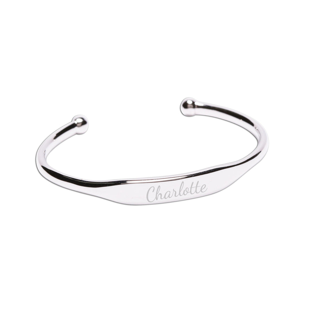925 Sterling Silver Engraved Baby Name Bangle