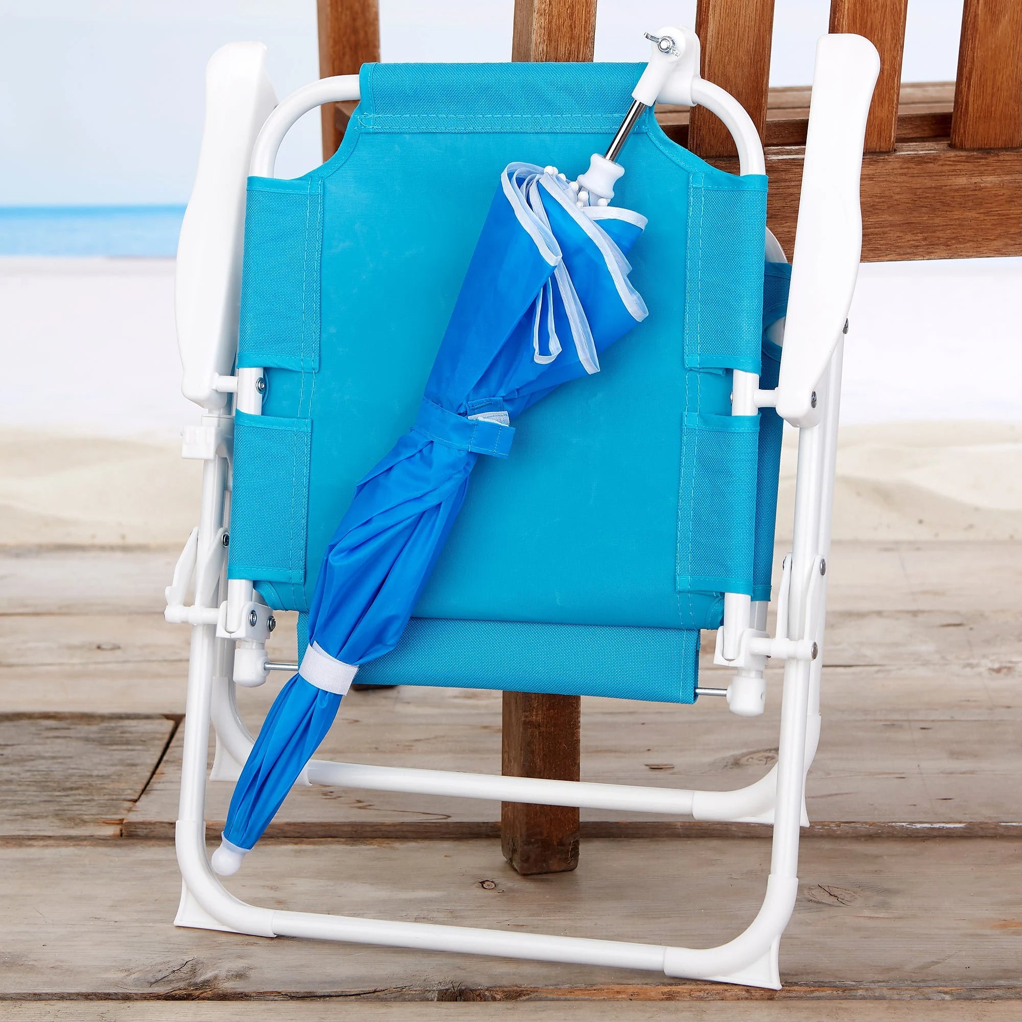 Monogrammed Kid's Beach Chair with Umbrella