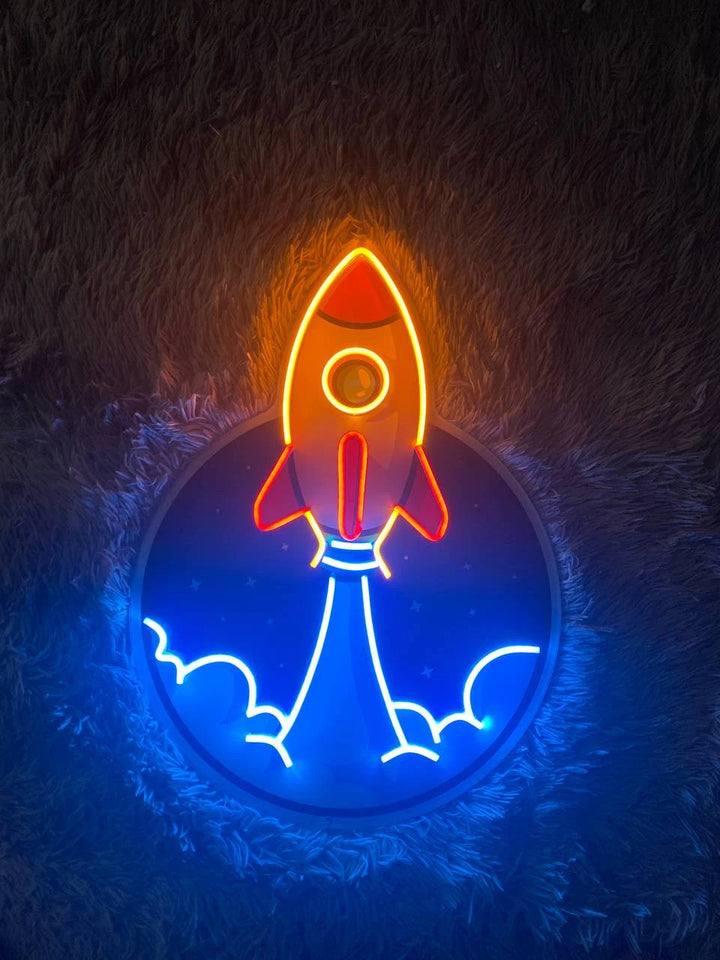 Space Rocket Neon Sign