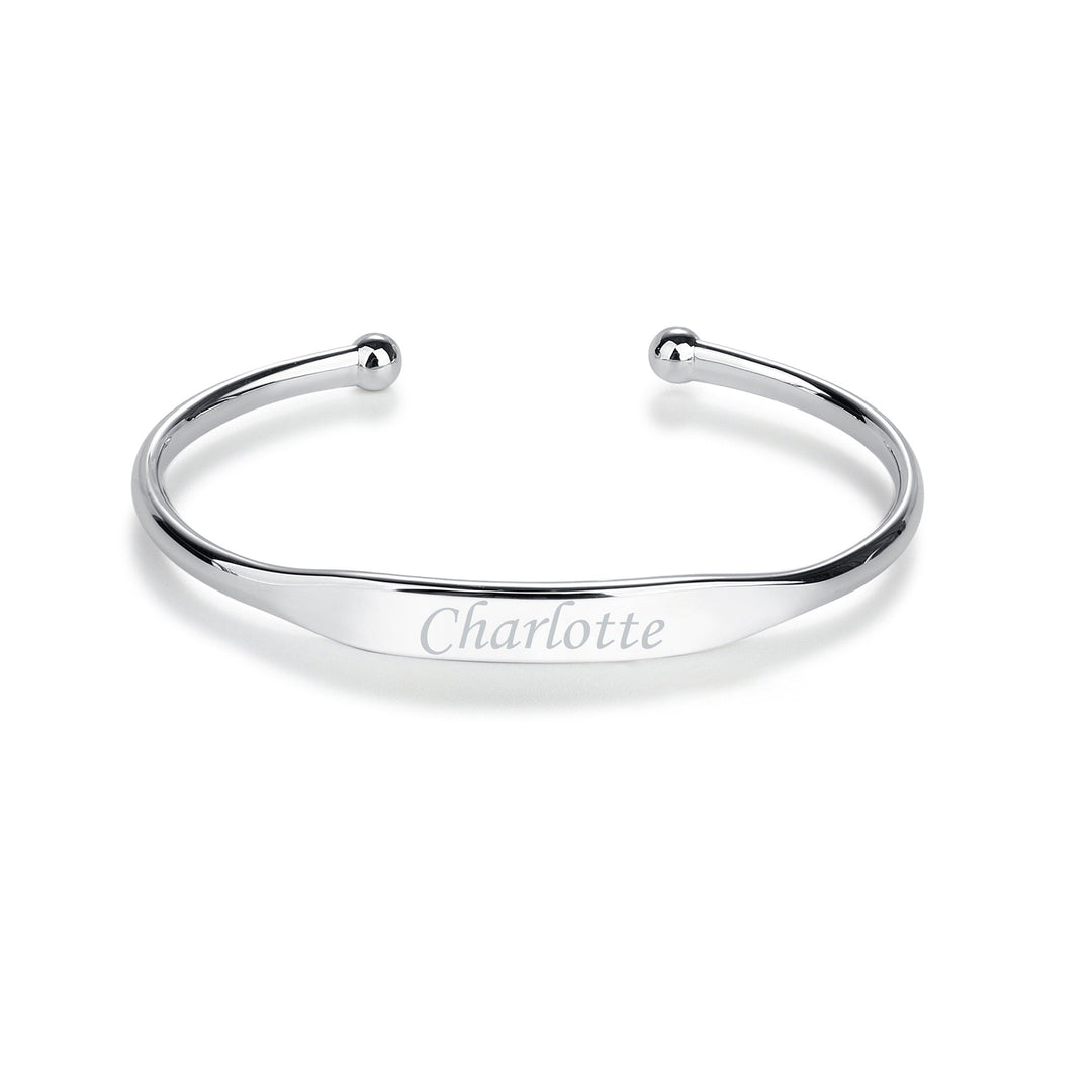 925 Sterling Silver Personalized Baby Name Bangle