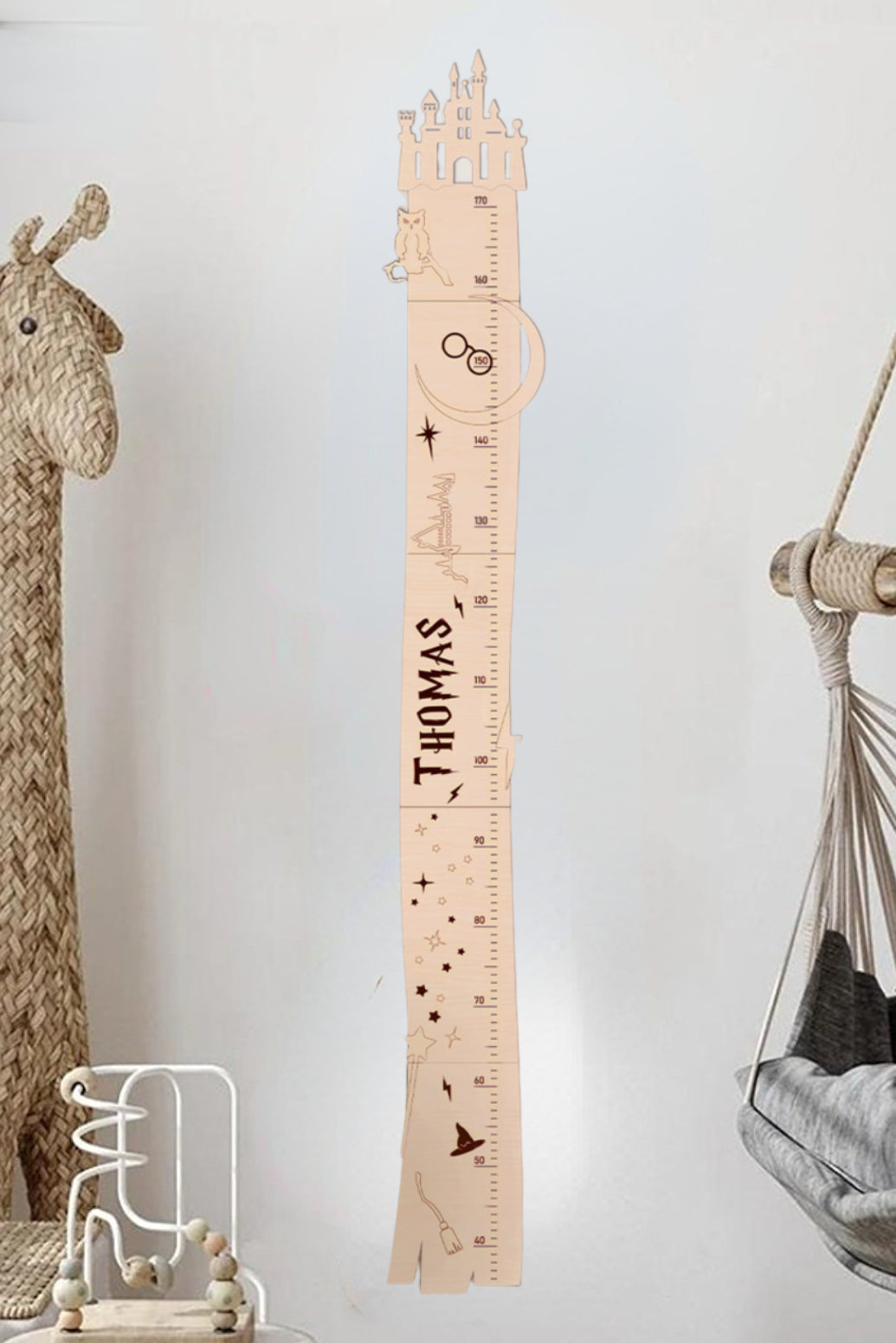 Personalized Wooden Baby Castle Growth Chart Ruler