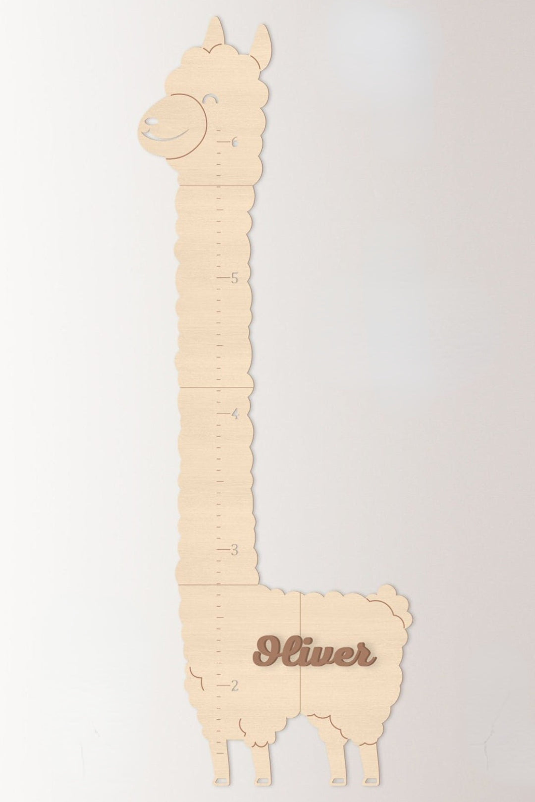 Personalized Wooden Alpaca Growth Chart Kids Room Decor