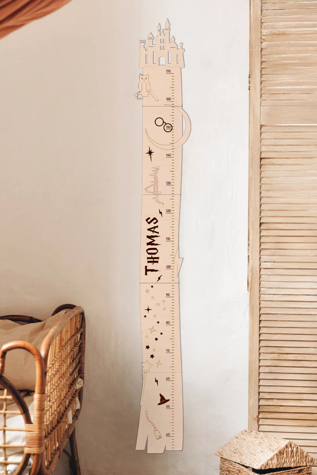 Personalized Wooden Baby Castle Growth Chart Ruler