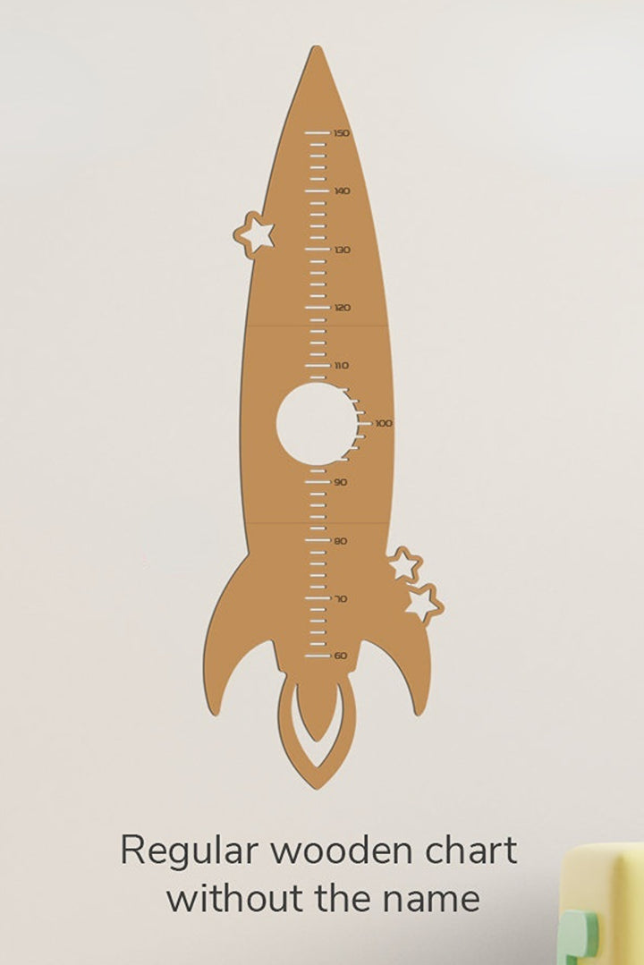 Personalized Wooden Rocket Baby Height Growth Chart - Growth Chart Only
