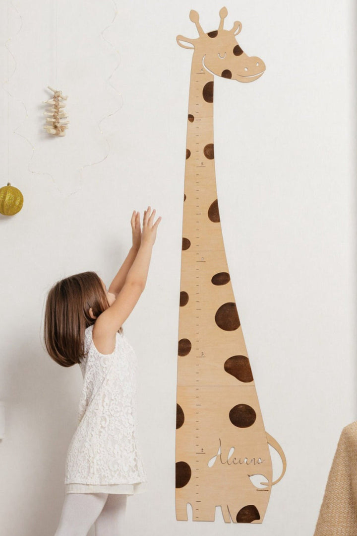 Personalized Wooden Giraffe Baby Height Growth Chart
